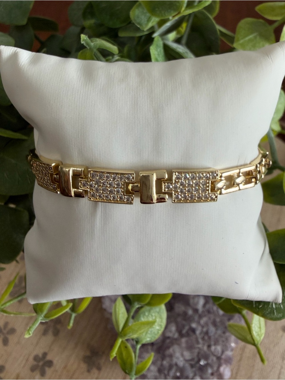 Gold-Tone Pave Link Bracelet - Women's Jewelry